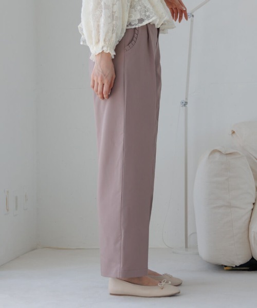 flower（フラワー）の「スモーキータックパンツ2（その他パンツ・レディース・ピンク/アイボリー・FREE）」の3枚目の写真