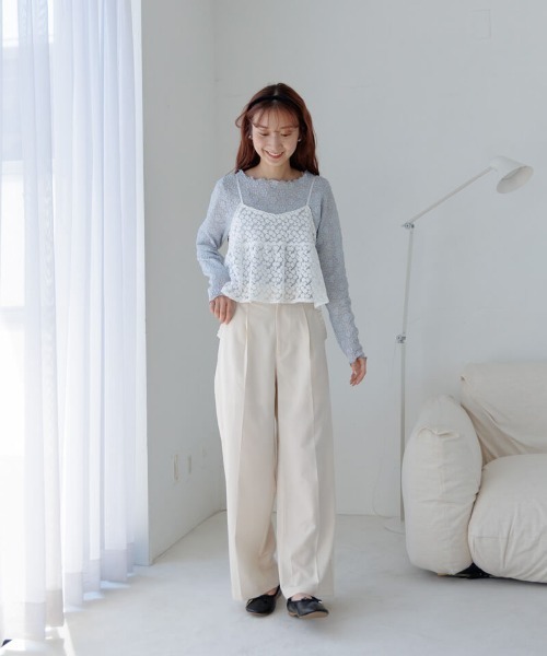 flower（フラワー）の「スモーキータックパンツ2（その他パンツ・レディース・ピンク/アイボリー・FREE）」の13枚目の写真