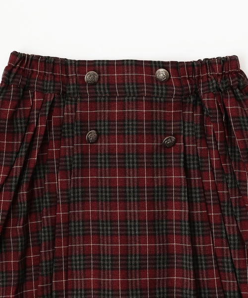 pom ponette junior(ポンポネットジュニア)の「ボタンプリーツスカパン(スカート・キッズ・レッド/ベージュ/グレー・S:140cm/L:160cm/M:150cm/LL(165cm))」の5枚目の写真