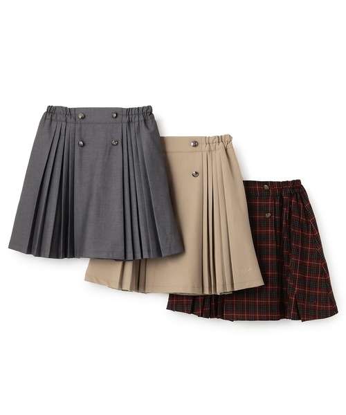 pom ponette junior(ポンポネットジュニア)の「ボタンプリーツスカパン(スカート・キッズ・レッド/ベージュ/グレー・S:140cm/L:160cm/M:150cm/LL(165cm))」の11枚目の写真