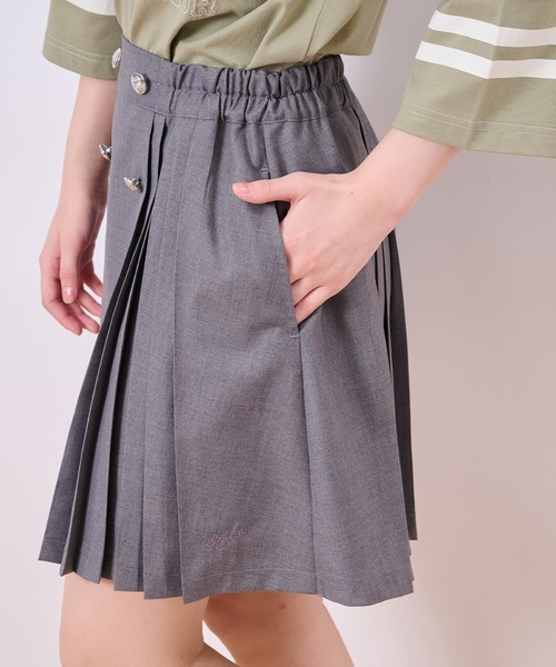 pom ponette junior(ポンポネットジュニア)の「ボタンプリーツスカパン(スカート・キッズ・レッド/ベージュ/グレー・S:140cm/L:160cm/M:150cm/LL(165cm))」の15枚目の写真