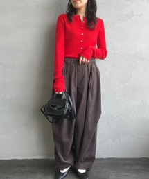 極美品 45rpm ライトワイドカーゴパンツ コーデュロイ 26 キャメル G-2205_24.jpg