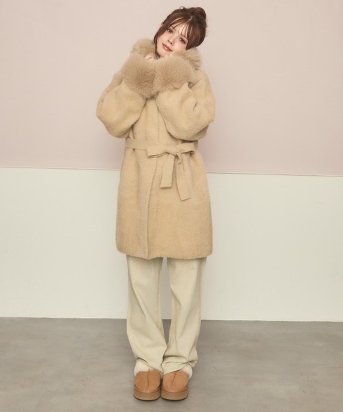 ファー付きロングコート（その他アウター）｜TITTY&CO.（ティティー