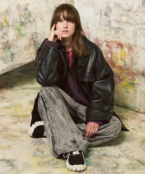 UNISEX》Sheep Leather Car Coat/シープレザーカーコート【MAISON