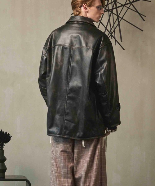 UNISEX》Sheep Leather Car Coat/シープレザーカーコート【MAISON