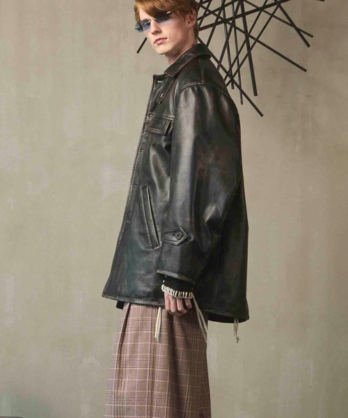 UNISEX》Sheep Leather Car Coat/シープレザーカーコート【MAISON