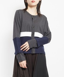 コンビネーション レイヤースリーブカーディガン