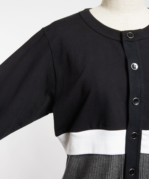 gomme（ゴム）の「コンビネーション　レイヤースリーブカーディガン（カーディガン/ボレロ・レディース・チャコール/ブラック/ネイビー・MEDIUM）」の18枚目の写真