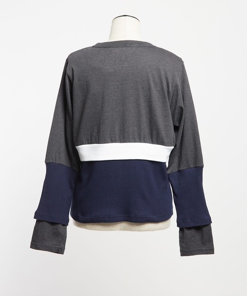 gomme（ゴム）の「コンビネーション　レイヤースリーブカーディガン（カーディガン/ボレロ・レディース・チャコール/ブラック/ネイビー・MEDIUM）」の22枚目の写真