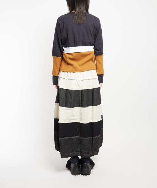 gomme（ゴム）の「コンビネーション　レイヤースリーブカーディガン（カーディガン/ボレロ・レディース・チャコール/ブラック/ネイビー・MEDIUM）」の5枚目の写真