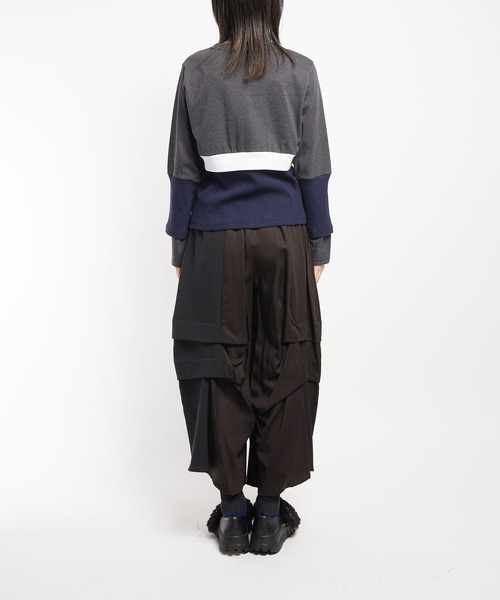 gomme（ゴム）の「コンビネーション　レイヤースリーブカーディガン（カーディガン/ボレロ・レディース・チャコール/ブラック/ネイビー・MEDIUM）」の7枚目の写真