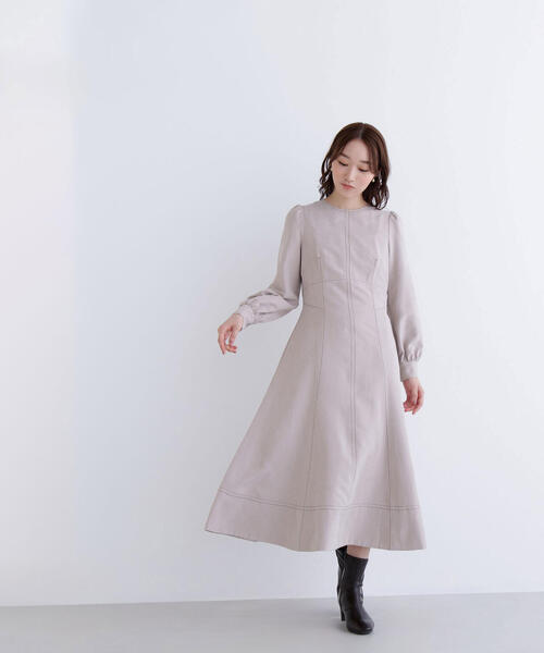 ★新品★ナチュラルビューティー13号ワンピース＋ジャケット NATURAL BEAUTY BASIC｜バイカラーポケットニットワンピース