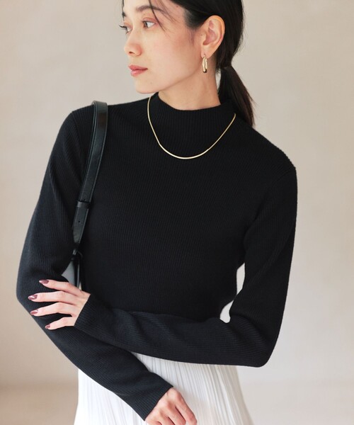 ウール リブ ボトルネック ニット プルオーバー ウォッシャブル