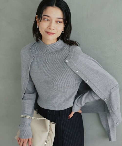 green label relaxing（グリーンレーベルリラクシング）の「ウール リブ ボトルネック ニット プルオーバー ウォッシャブル（ニット/セーター・レディース・ブラック/レッド/ライトグレー/ホワイト/コバルトブルー/イエロー/ブラウン系・FREE）」の8枚目の写真