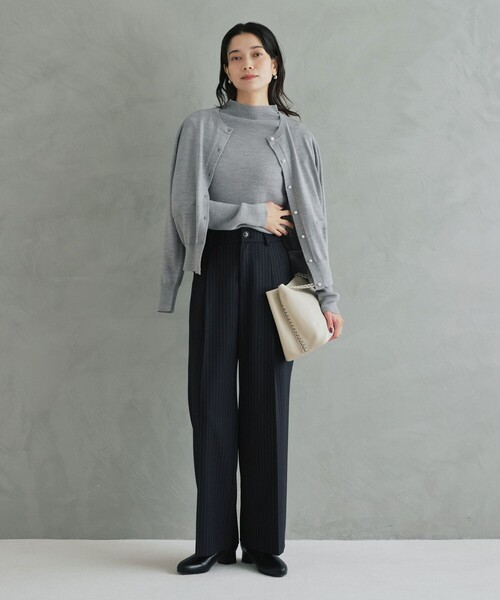 ウール リブ ボトルネック ニット プルオーバー ウォッシャブル