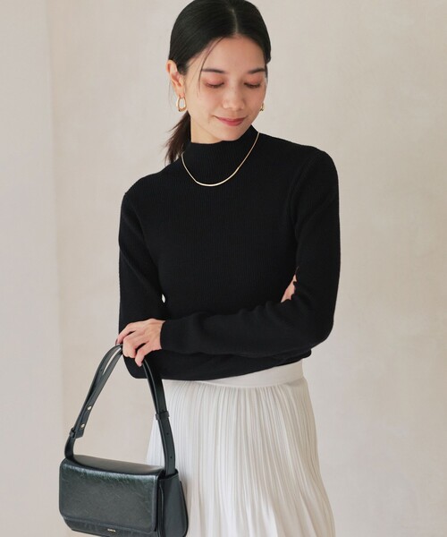 green label relaxing（グリーンレーベルリラクシング）の「ウール リブ ボトルネック ニット プルオーバー ウォッシャブル（ニット/セーター・レディース・ブラック/レッド/ライトグレー/ホワイト/コバルトブルー/イエロー/ブラウン系・FREE）」の11枚目の写真