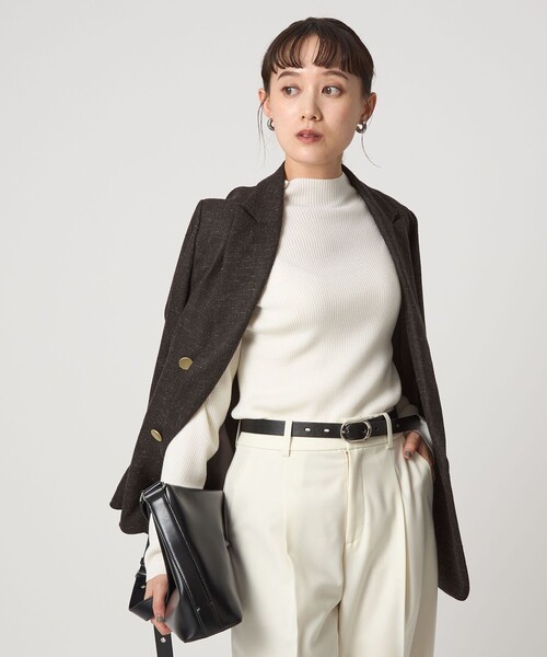 green label relaxing（グリーンレーベルリラクシング）の「ウール リブ ボトルネック ニット プルオーバー ウォッシャブル（ニット/セーター・レディース・ブラック/レッド/ライトグレー/ホワイト/コバルトブルー/イエロー/ブラウン系・FREE）」の18枚目の写真