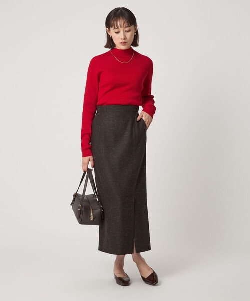 新品同様★グリーンレーベルリラクシング2025AWウールリブボトルネックニット 美品 2025AW グリーンレーベルリラクシング ウールリブボトルネック