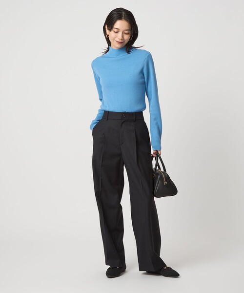 新品同様★グリーンレーベルリラクシング2025AWウールリブボトルネックニット 美品 2025AW グリーンレーベルリラクシング ウールリブボトルネック