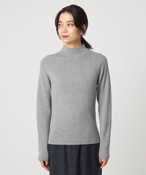ウール リブ ボトルネック ニット プルオーバー ウォッシャブル