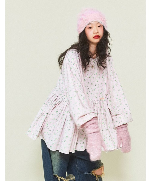 Little sunny bite（リトルサニーバイト）の「floral mini dress（Tシャツ/カットソー・レディース・ホワイト/ブラック/ピンク・SMALL/MEDIUM）」の19枚目の写真