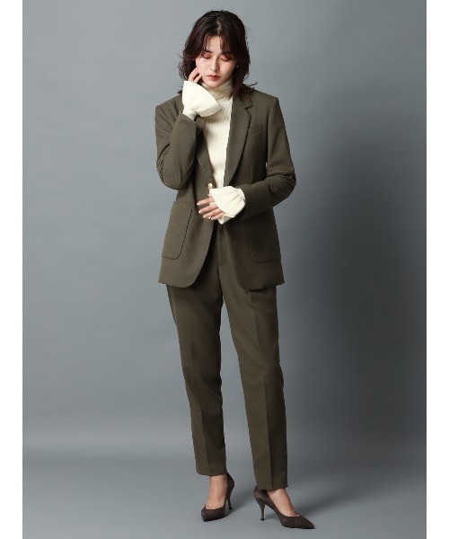 CIS.（シス）の「CIS． メタルボタンジャケット ウォッシャブル ポリエステル 無地（テーラードジャケット・レディース・カーキ/グレー・36(7号)/38(9号)/40(11号)）」の2枚目の写真