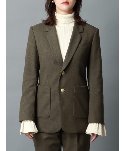 CIS.（シス）の「CIS． メタルボタンジャケット ウォッシャブル ポリエステル 無地（テーラードジャケット・レディース・カーキ/グレー・36(7号)/38(9号)/40(11号)）」の5枚目の写真