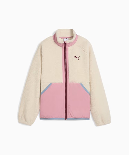 PUMA（プーマ）の「PUMA/プーマ キッズ ジャケット ハイブリッド シェルパ ジャケット 691161（その他アウター・キッズ・アイボリー/ブルー・150cm/140cm/130cm）」の3枚目の写真