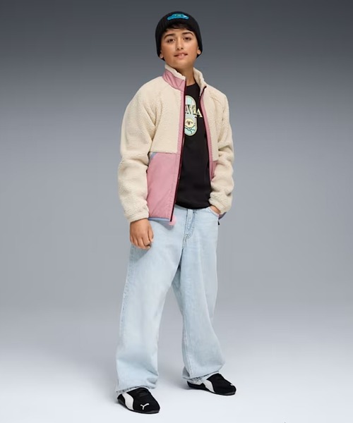 PUMA（プーマ）の「PUMA/プーマ キッズ ジャケット ハイブリッド シェルパ ジャケット 691161（その他アウター・キッズ・アイボリー/ブルー・150cm/140cm/130cm）」の7枚目の写真