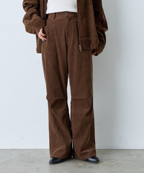UNISEX/2サイズ展開/SETUP対応】コーデュロイニータックパンツ（その他