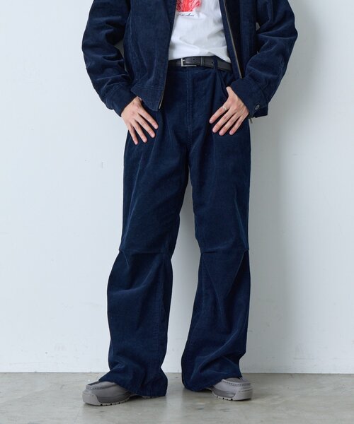 UNISEX/2サイズ展開/SETUP対応】コーデュロイニータックパンツ（その他