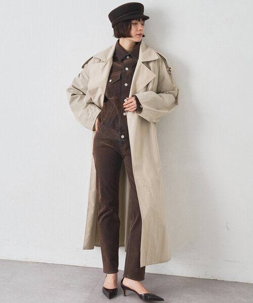 Whim Gazette（ウィムガゼット）の「ロングトレンチコート（トレンチコート・レディース・ベージュ/モカ・FREE）」の21枚目の写真