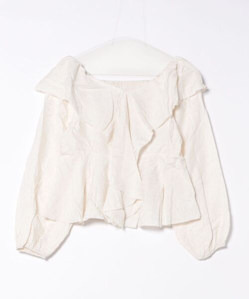 Lace Ladies(レースレディース)の「ボリューム ラッフルカラー ペプラム 長袖 ブラウス(シャツ/ブラウス・レディース・アイボリー/ピンクベージュ・FREE)」の12枚目の写真
