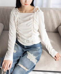 clear | ドロストリボン長袖カットソートップス［韓国ファッション カジュアル］≪AW新作≫(Tシャツ/カットソー)