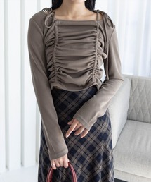 clear | ドロストリボン長袖カットソートップス［韓国ファッション カジュアル］≪AW新作≫(Tシャツ/カットソー)