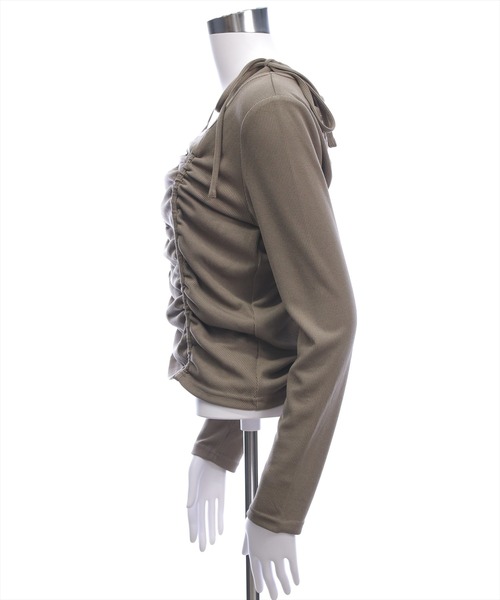 clear（クリア）の「ドロストリボン長袖カットソートップス［韓国ファッション カジュアル］≪AW新作≫（Tシャツ/カットソー・レディース・ブラウン/モカ/ブラック/アイボリー・F）」の14枚目の写真