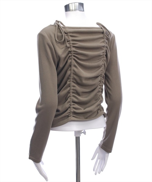 clear（クリア）の「ドロストリボン長袖カットソートップス［韓国ファッション カジュアル］≪AW新作≫（Tシャツ/カットソー・レディース・ブラウン/モカ/ブラック/アイボリー・F）」の15枚目の写真