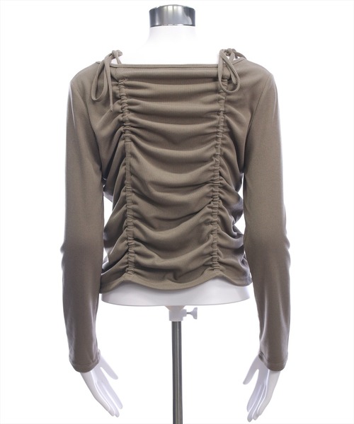 clear（クリア）の「ドロストリボン長袖カットソートップス［韓国ファッション カジュアル］≪AW新作≫（Tシャツ/カットソー・レディース・ブラウン/モカ/ブラック/アイボリー・F）」の16枚目の写真