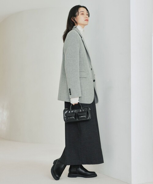 green label relaxing（グリーンレーベルリラクシング）の「［size SHORTあり］ウーリー テーラード ジャケット（テーラードジャケット・レディース・ナチュラル/グレー/ダークグレー・38/36/SHORT）」の6枚目の写真