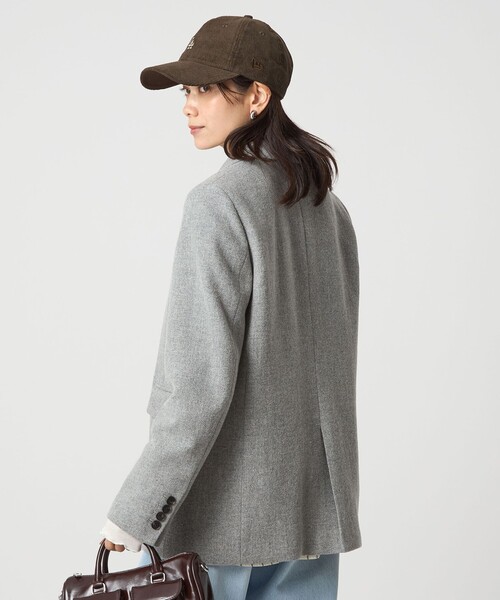 green label relaxing（グリーンレーベルリラクシング）の「［size SHORTあり］ウーリー テーラード ジャケット（テーラードジャケット・レディース・ナチュラル/グレー/ダークグレー・38/36/SHORT）」の9枚目の写真
