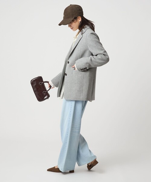 green label relaxing（グリーンレーベルリラクシング）の「［size SHORTあり］ウーリー テーラード ジャケット（テーラードジャケット・レディース・ナチュラル/グレー/ダークグレー・38/36/SHORT）」の13枚目の写真