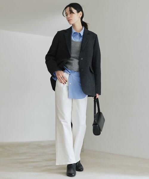 セール】［size SHORTあり］ウーリー テーラード ジャケット