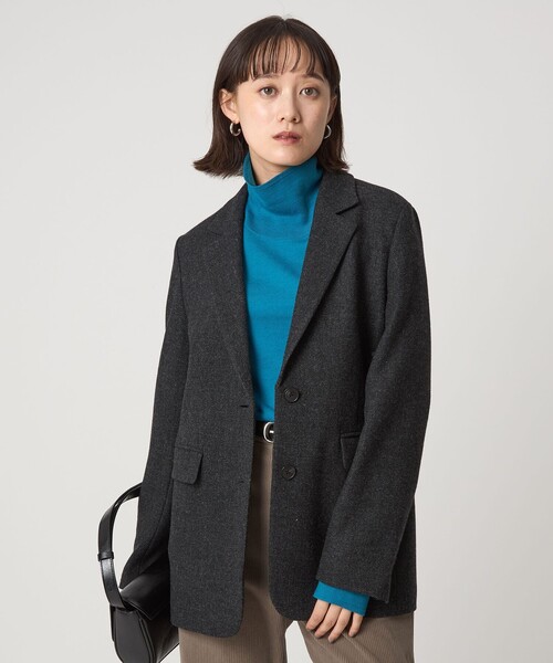 green label relaxing（グリーンレーベルリラクシング）の「［size SHORTあり］ウーリー テーラード ジャケット（テーラードジャケット・レディース・ナチュラル/グレー/ダークグレー・38/36/SHORT）」の20枚目の写真