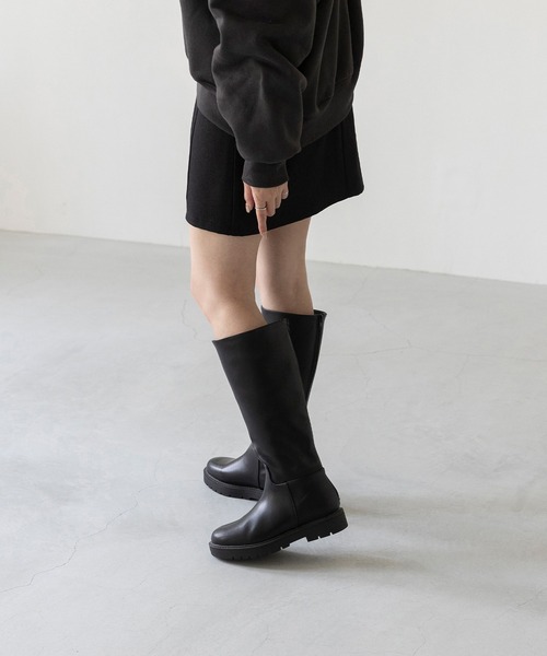 welleg(ウェレッグ)の「【 晴雨兼用 】ラウンドトゥ ロングブーツ(ブーツ・レディース・ブラック・S/M/L/LL)」の17枚目の写真