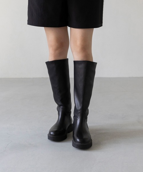 welleg(ウェレッグ)の「【 晴雨兼用 】ラウンドトゥ ロングブーツ(ブーツ・レディース・ブラック・S/M/L/LL)」の9枚目の写真