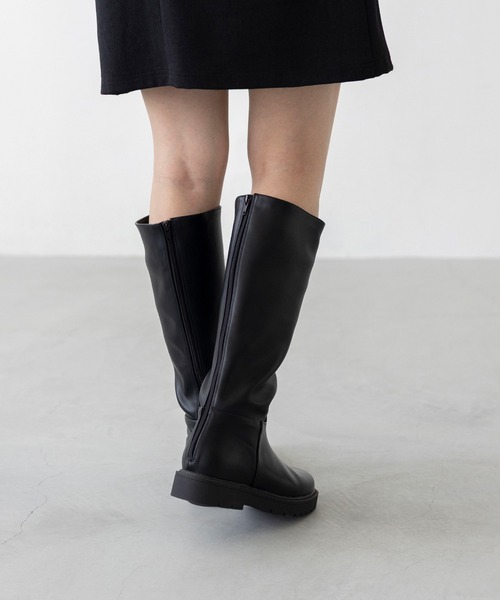 welleg(ウェレッグ)の「【 晴雨兼用 】ラウンドトゥ ロングブーツ(ブーツ・レディース・ブラック・S/M/L/LL)」の10枚目の写真