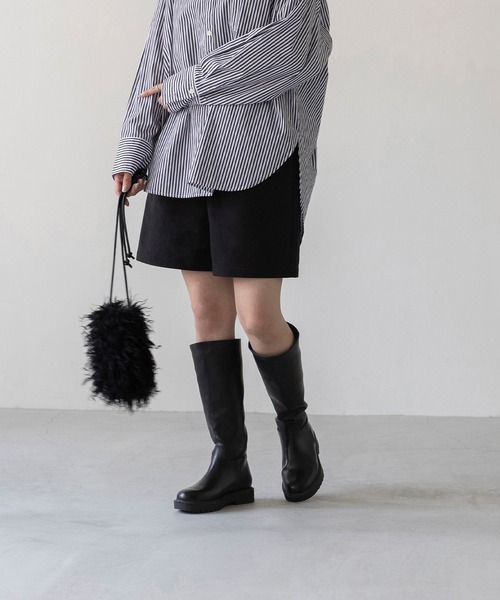 welleg(ウェレッグ)の「【 晴雨兼用 】ラウンドトゥ ロングブーツ(ブーツ・レディース・ブラック・S/M/L/LL)」の4枚目の写真