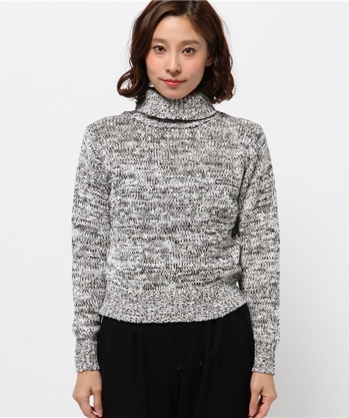 Sheta（シータ）の「スラブニットタートルPO（ニット/セーター・レディース・ブラック/ベージュ・FREE）」の3枚目の写真