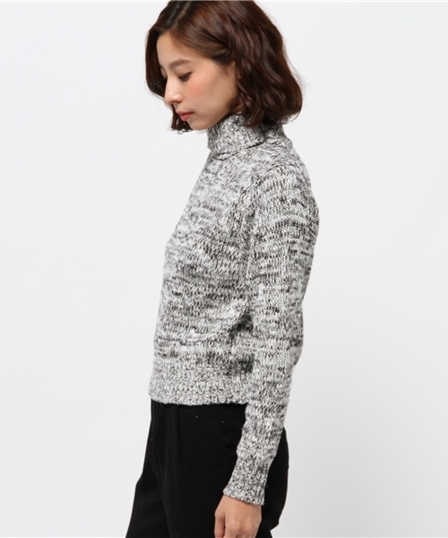 Sheta（シータ）の「スラブニットタートルPO（ニット/セーター・レディース・ブラック/ベージュ・FREE）」の4枚目の写真