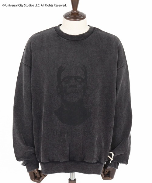 ADAM PATEK(アダムパテック)の「【ADAMPATEK/アダムパテック】Frankenstein portrait crewneck スウェット(スウェット・レディース・ブラック/グレー・2/1)」の3枚目の写真